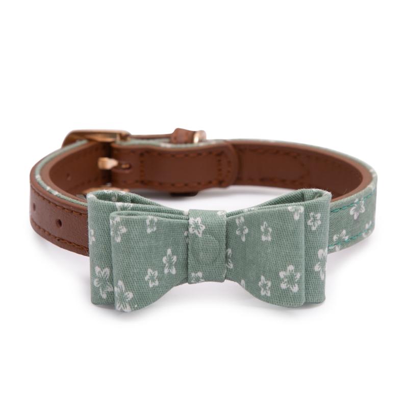 PAWSITIV HANDMADE COLLAR - DAISY - GREEN SMALL