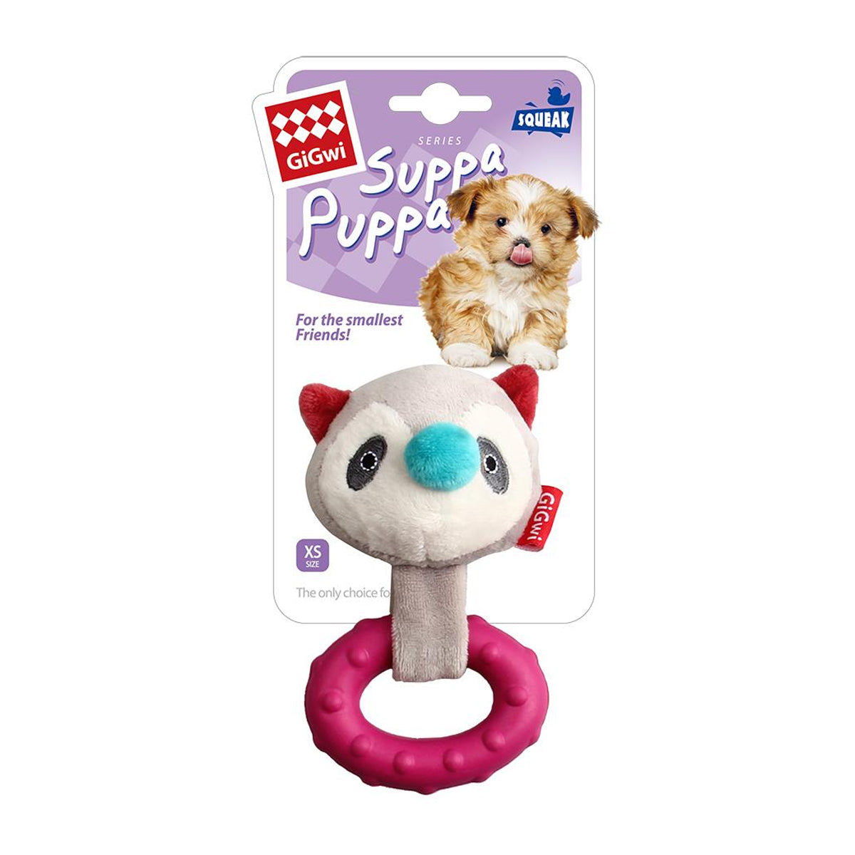 Gigwi - Suppa Puppa Coon With Squeaker Inside  Plush/Tpr (Small)