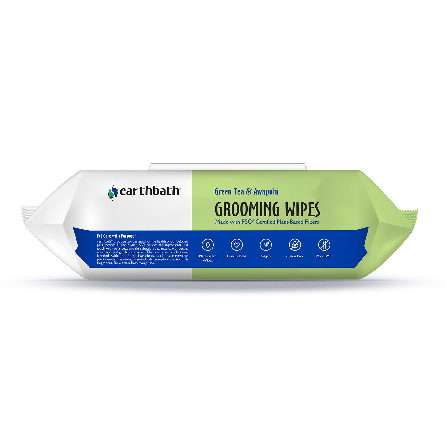 Earthbath Grooming Wipes, Green Tea & Awapuhi, 100 ct - Left