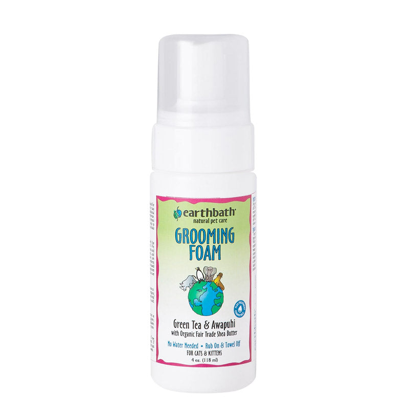 Earthbath Grooming Foam for Cats Green Tea Leaf Essence 4oz
