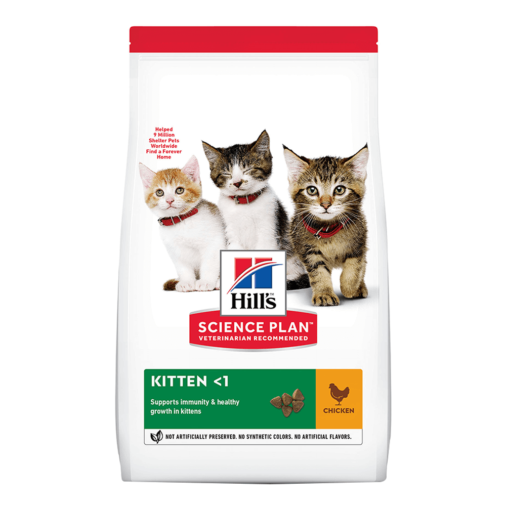 HILL'S SCIENCE PLAN KITTEN WITH CHICKEN DRY CAT FOOD 1.5 KG + 4 POUCHES