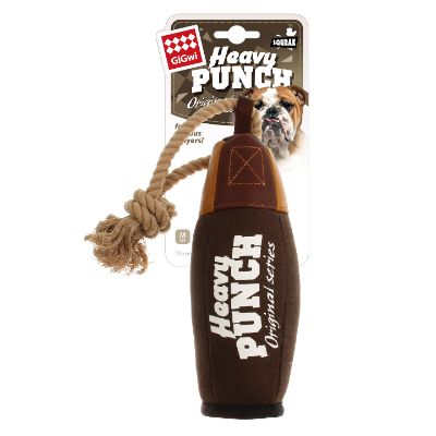 Gigwi Heavy Punch Punching Bag with Squeaker S/M size Cotton Rope - Dog toys