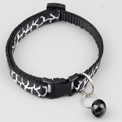 PETS CLUB ADJUSTABLE CAT COLLAR WITH BELL - Black