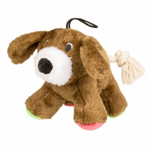 Duvo Plush Dog toy with rope tail
