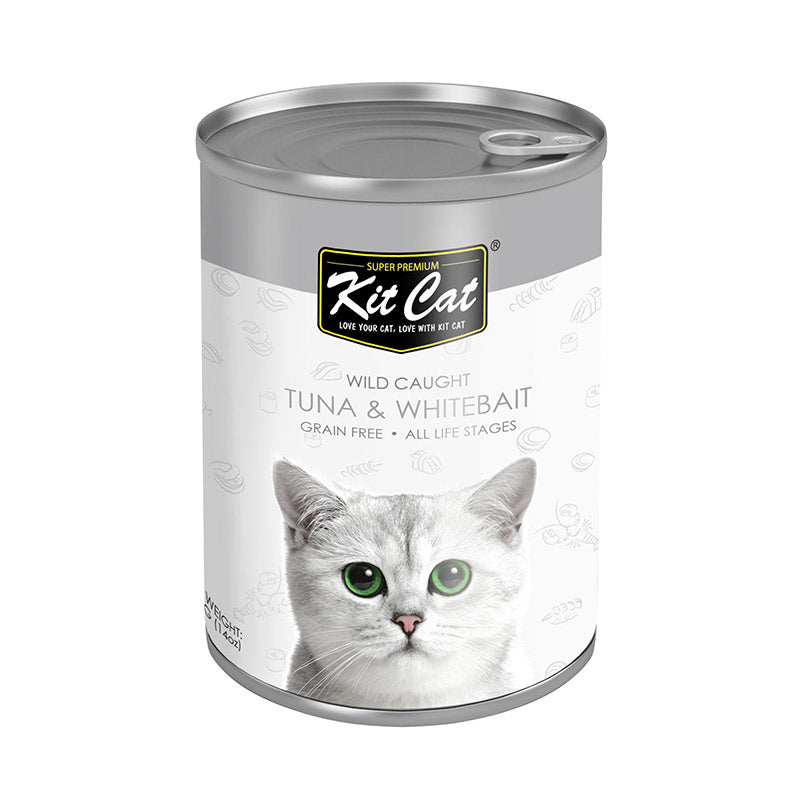 Kit Cat Wild Caught Tuna with Whitebait Canned Cat Food 400g