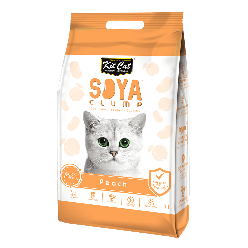 KitCat - SoyaClump Soybean Litter_ Peach7L, Cat Litter