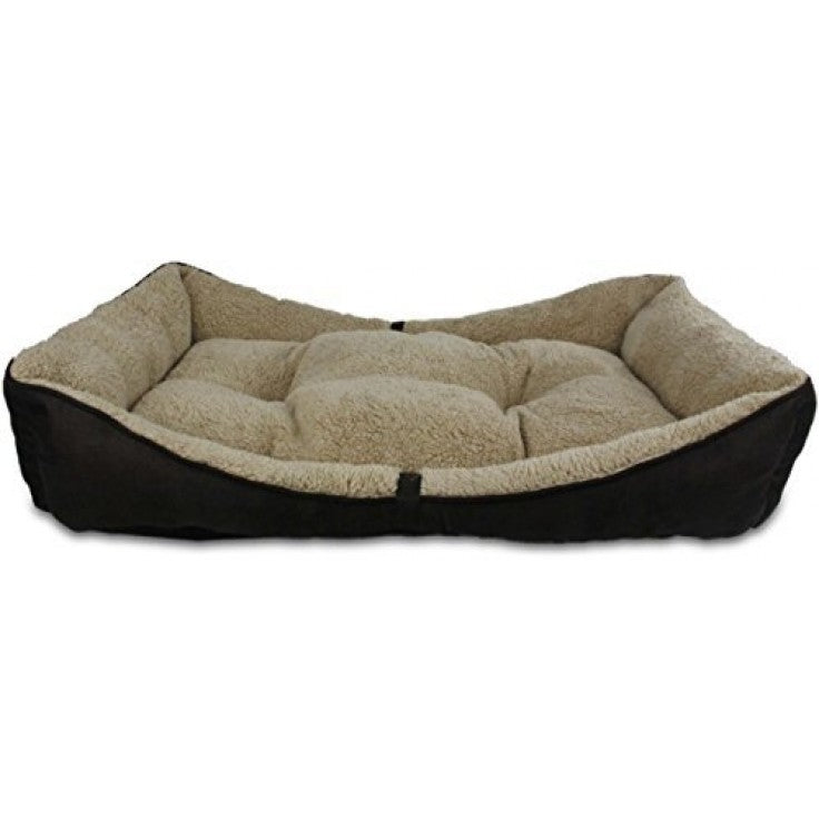 All for Paws - Lambswool Bolster Dog Bed - Brown