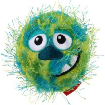 GiGwi Crazy Plush and Rubber Ball Dog Toy with Squeaker