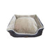 Catry - Pet Cushion Luxury Velvet Black & Beige - 50 X 40 X 14Cm - Cat beds