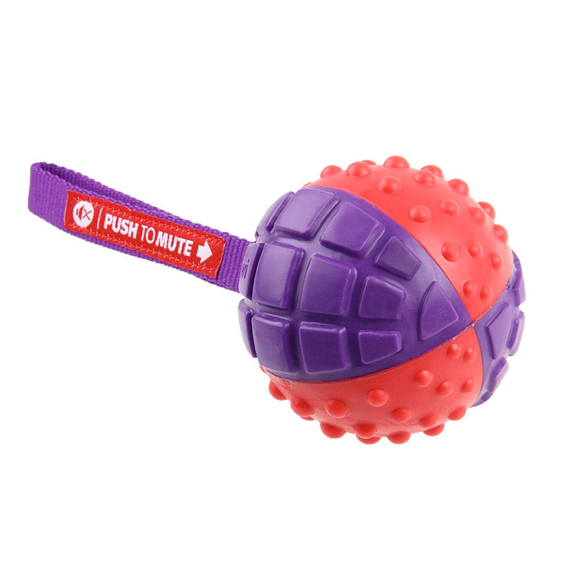 Push To Mute Regular Ball Solid Red - Dog toys