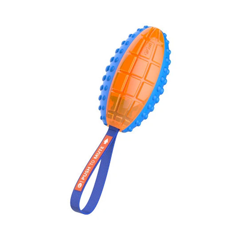 Push to Mute Rugby Ball ( Blue/Orange Solid/Transparent )