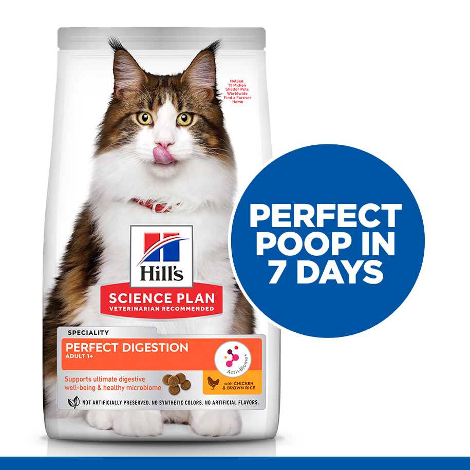 Hill’s Science Plan Perfect Digestion Adult 1+ Cat Food With Chicken & Brown Rice 1.5kg