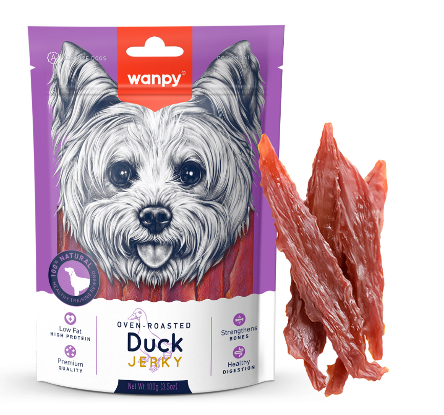 Wanpy Duck Jerky Dog Treats - 100g