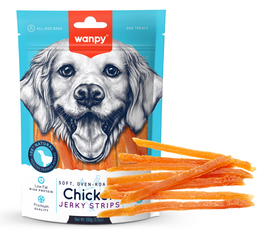 Wanpy - Soft Chicken Jerky Strips 100g