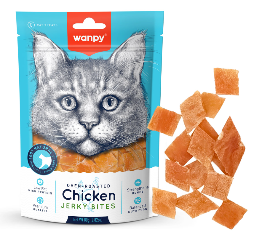 Wanpy - Chicken Jerky Bites for Cats 80g