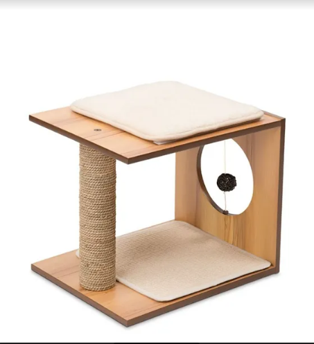 Vesper - Premium Cat Furniture V-Stool - Walnut