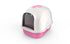 Hooded Cat Litter Tray – Integrally Moulded Clips, Handle And Swing Door – Size – 53*41*41 cm - Pink