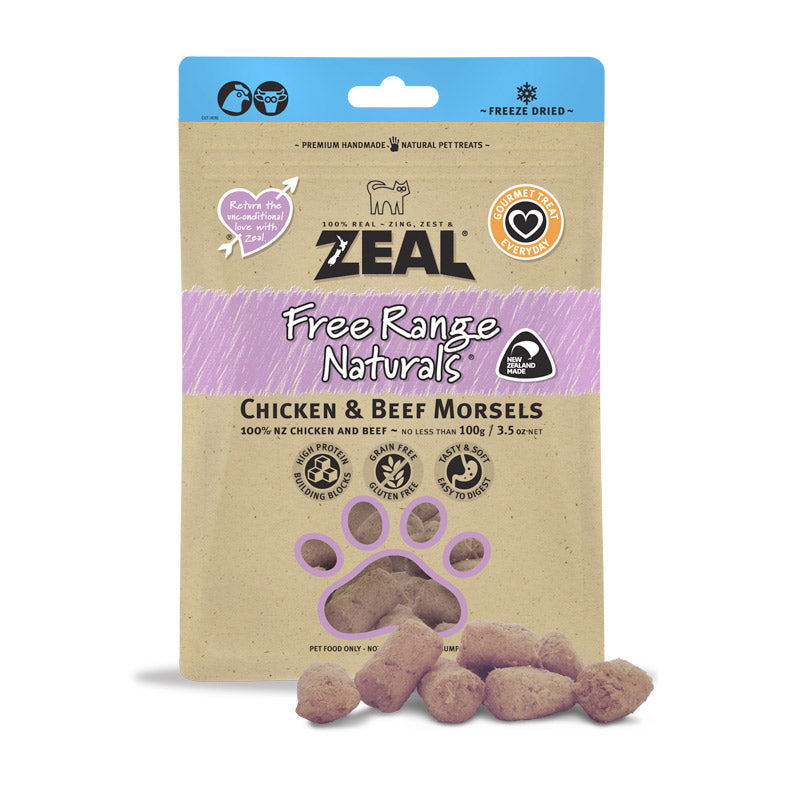 Zeal Dried Chicken_Beef Morsels_Cat_100g