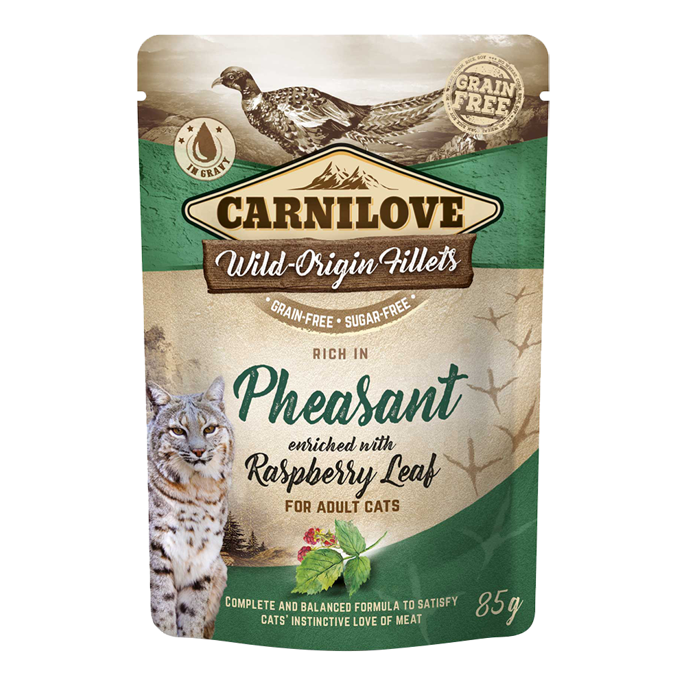 Carnilove - Pheasant Enriched With Raspberry Leaves For Adult Cats (Wet Food Pouches) 85g