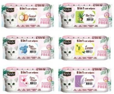 Kit Cat 5-in-1 Cat Wipes Scented
