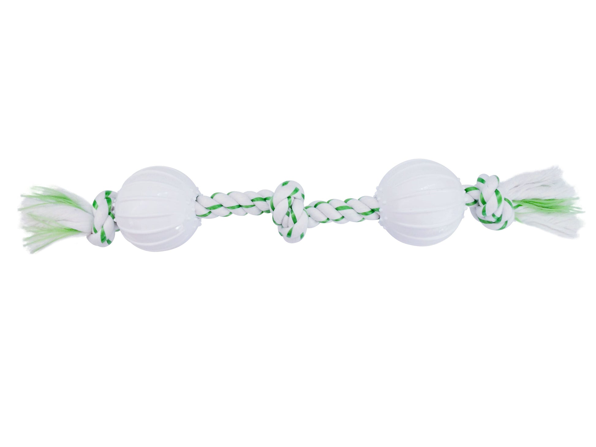 DENTAL ROPE WITH 2 NYLON BALLS - GREEN
