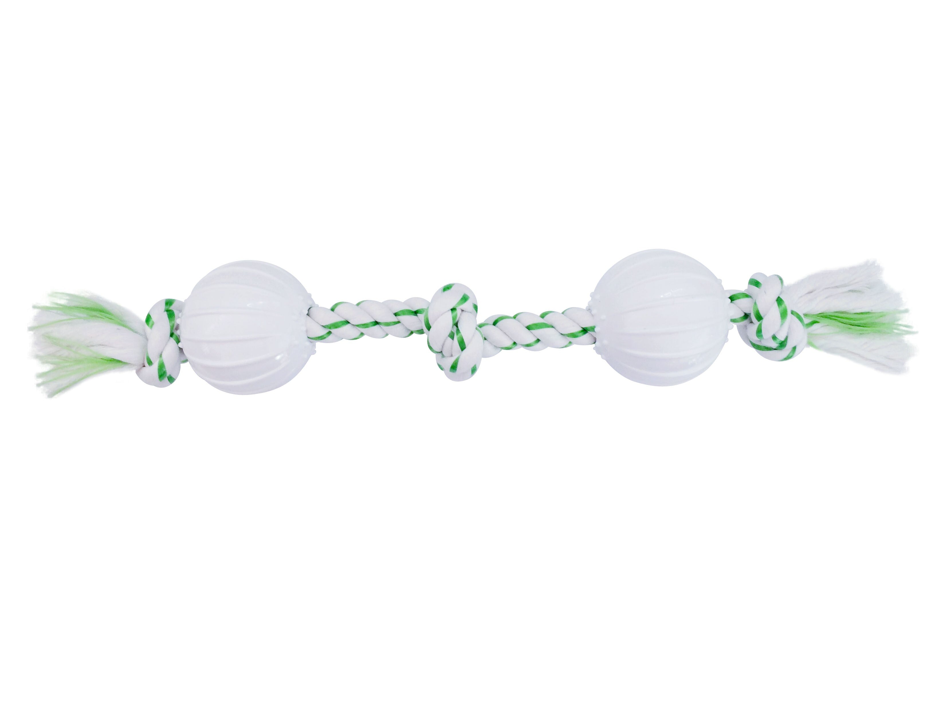 DENTAL ROPE WITH 2 NYLON BALLS - GREEN