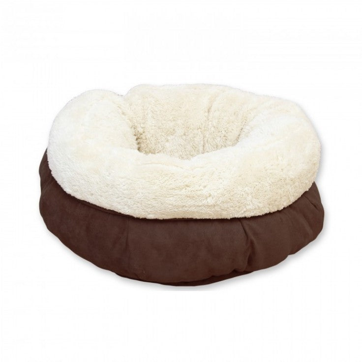 LAMBSWOOL DONUT CAT BED - BROWN