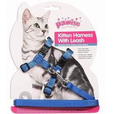 Pawise Kitten Harness W/1.2 Leash Red/Blue
