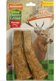 Nylabone Healthy Edibles Antler Real Venison 2 Count Medium