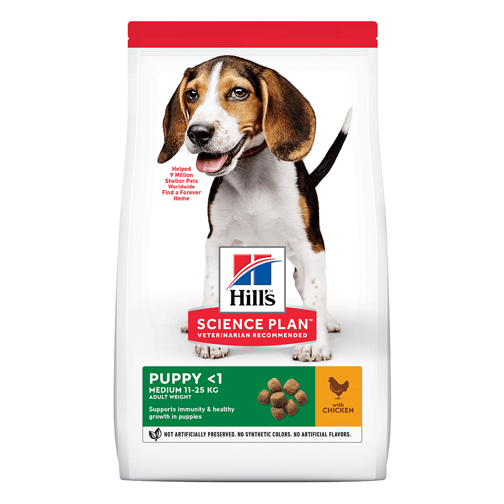 HILL'S SCIENCE PLAN MEDIUM PUPPY WITH CHICKEN DRY DOG FOOD