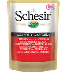 SCHESIR CAT POUCH CHICKEN/SEABASS 100GM