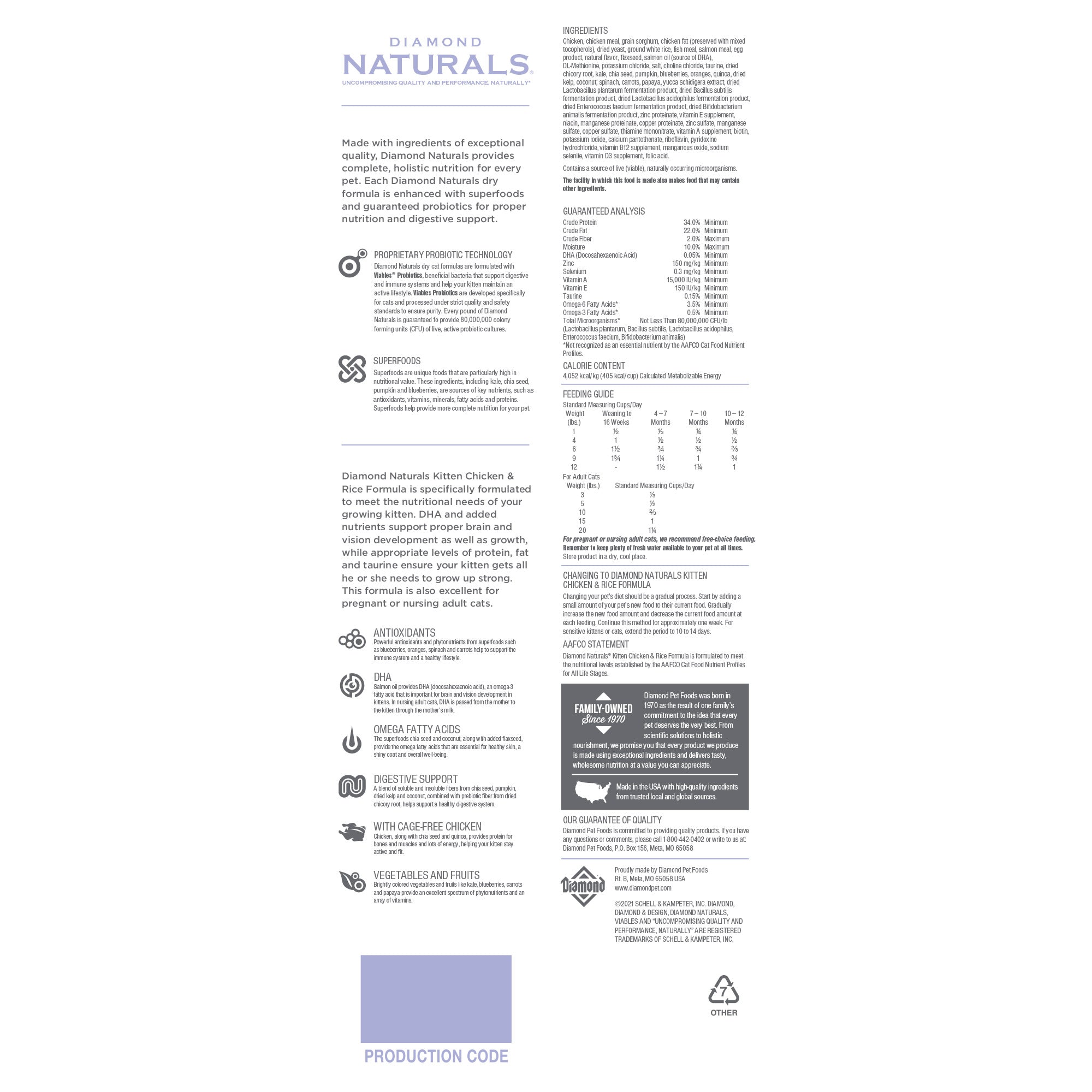 Diamond Naturals Kitten Chicken & Rice Formula