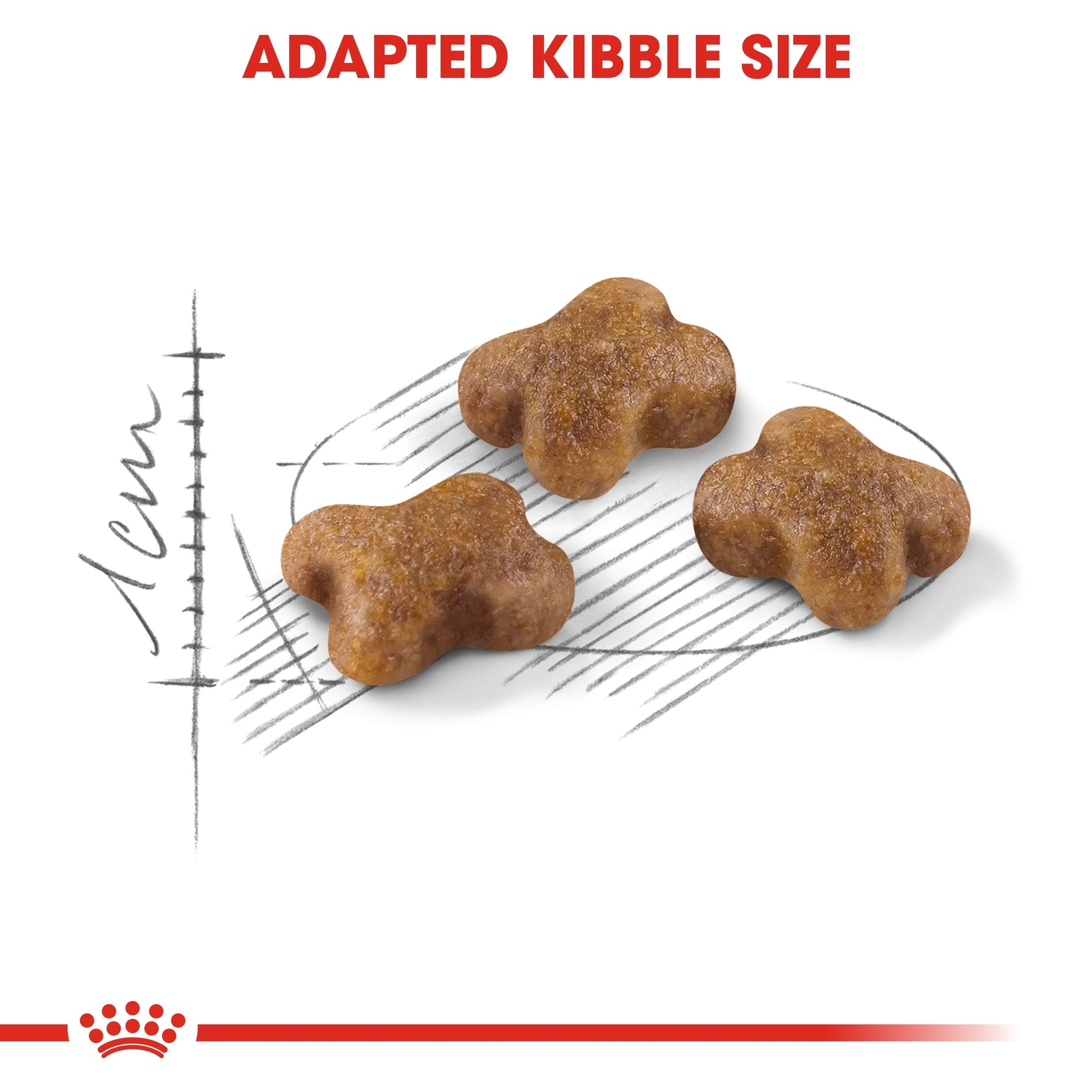 Adapted kibble size