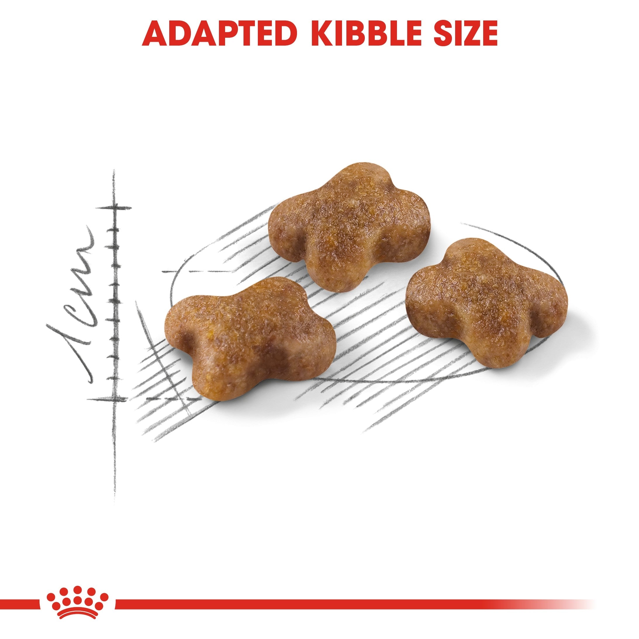 Adapted kibble size
