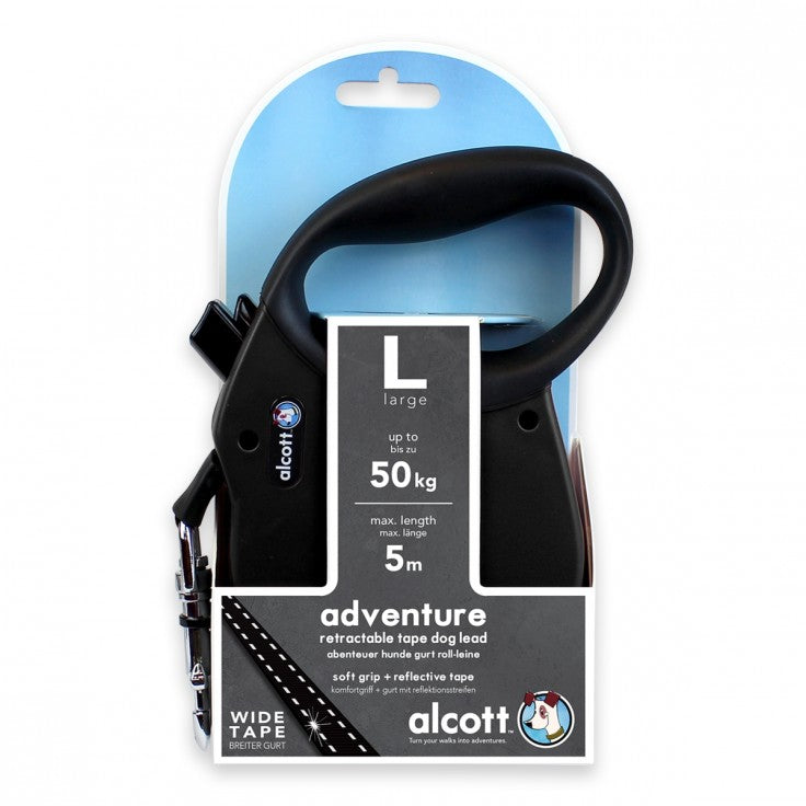 Adventure retractable leash 5m Black Color -  L
