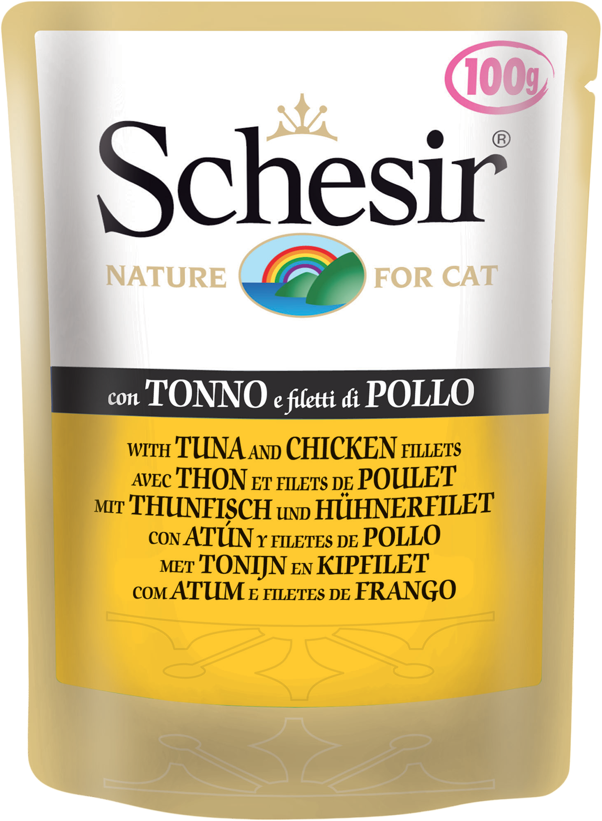 SCHESIR CAT POUCH TUNA/CHICKEN FILLET 100GM