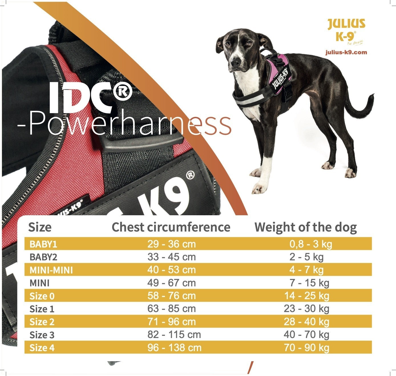 JULIUS K 9 IDC POWERHARNESS - BLACK / SIZE 3 
